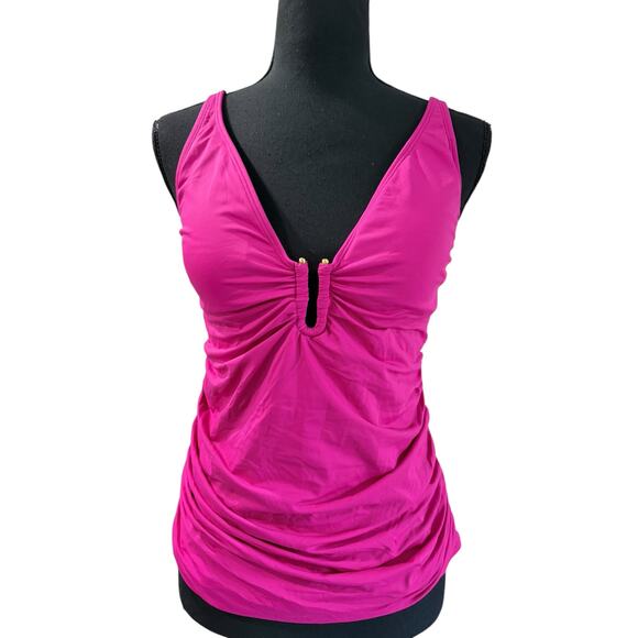 NWOT! Bleu Rod Beattie All About U-Wire Ruched Tankini Swim Top - Size 8 - Picture 4 of 8